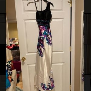 Cache Prom Dress - Purple, Blue, Flour print
